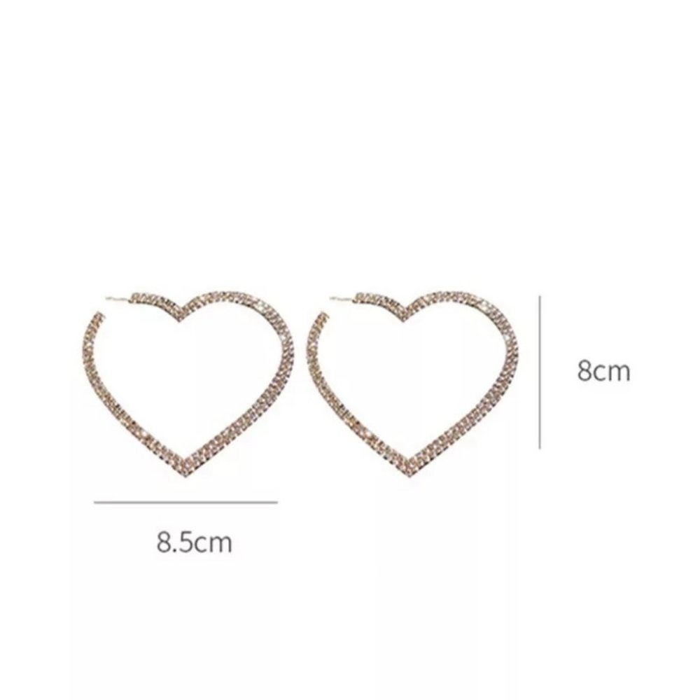 New Big Heart Crystal Big Heart   Hoop Earrings - Picture 5 of 5